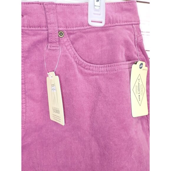 St Johns Bay Womens Bordeaux Rose Pink Corduroy Midi Skirt 12P - Picture 7 of 12